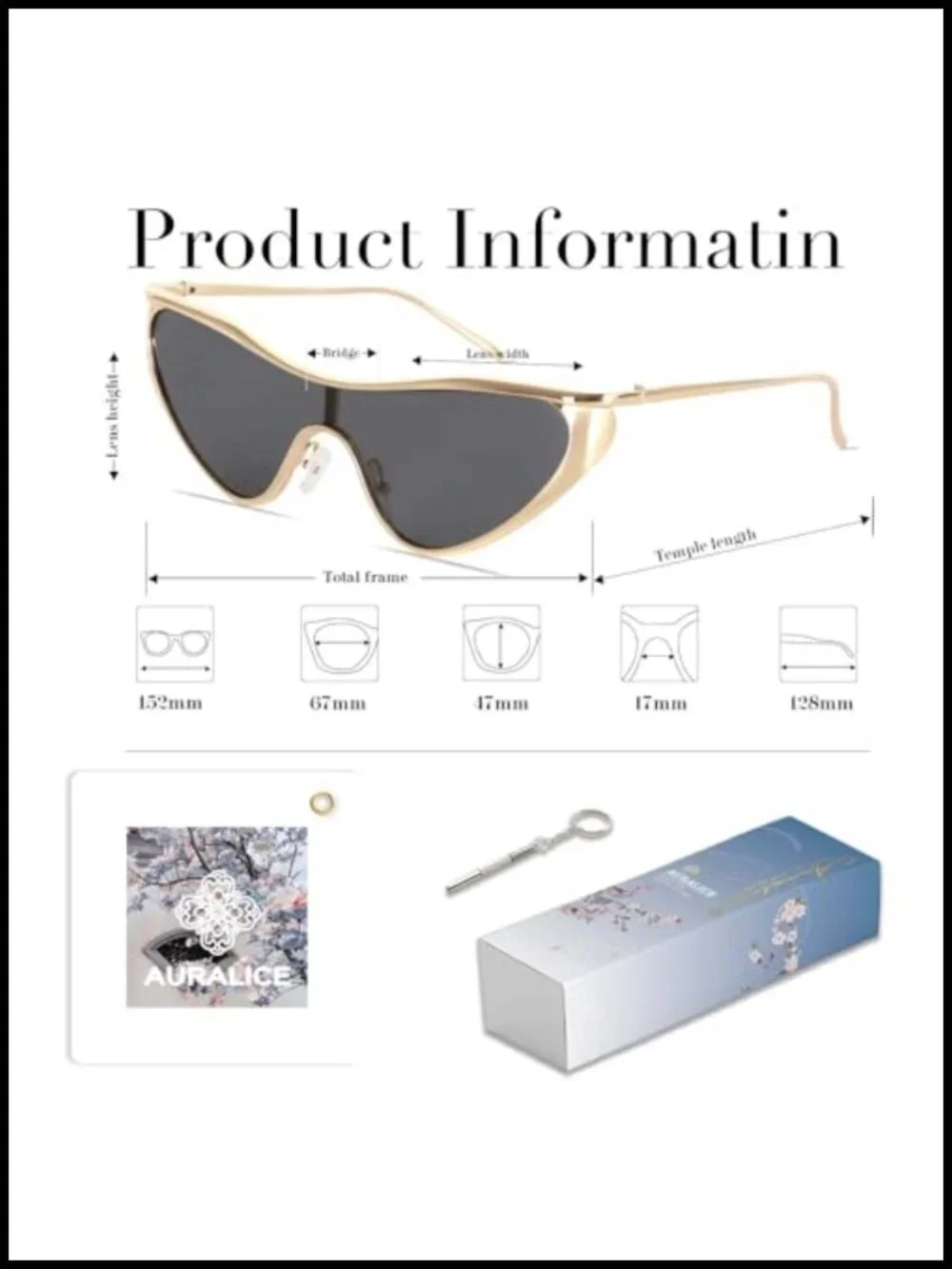 Silver Y2K Retro Cat Eye Sunglasses Metal Frame UVA/UVB Protection